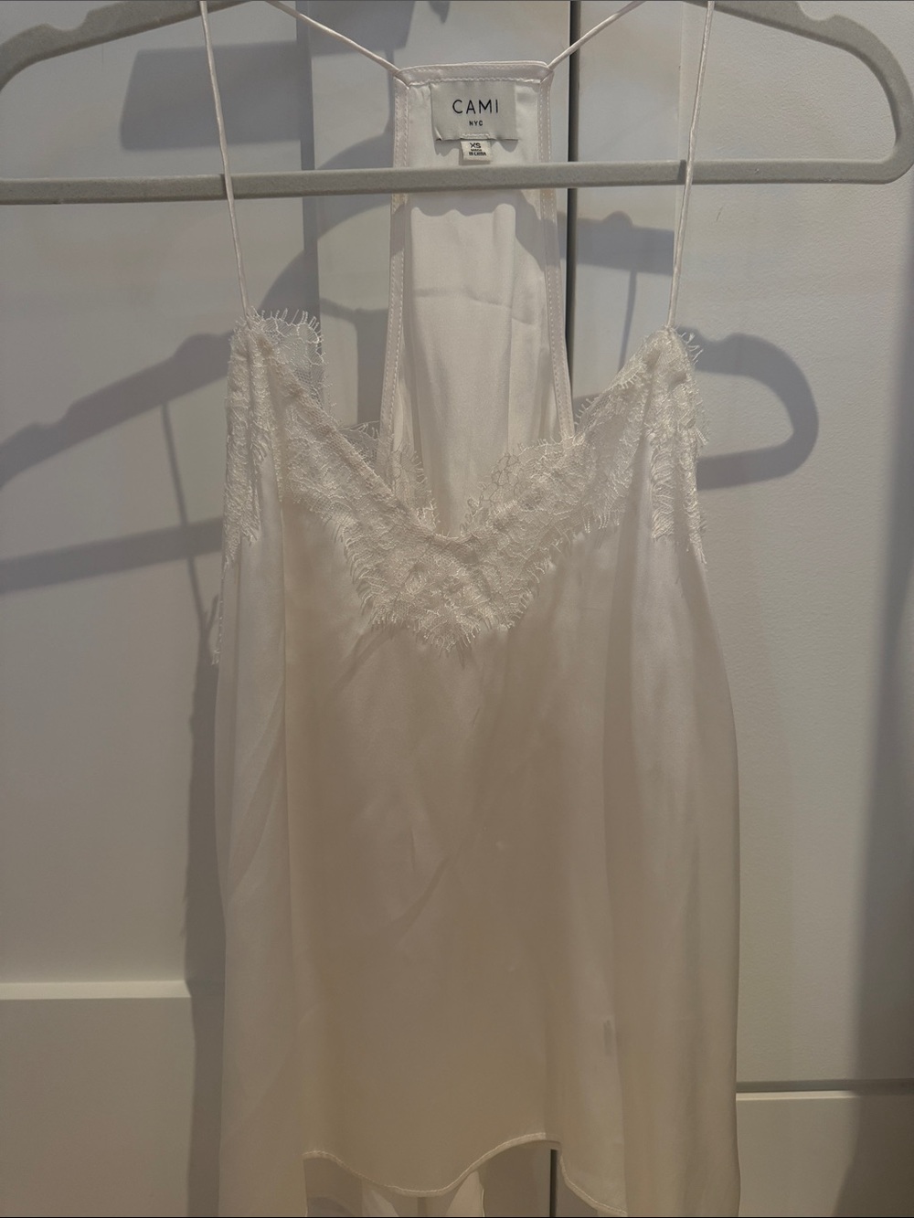 Cami NYC Ivory Lace-Trim Silk-Feel Slip Cami